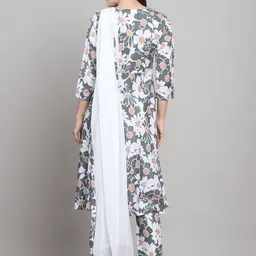 Rajnandini Women Floral Printed Regular Kurta with Trousers & With Dupatta image 3