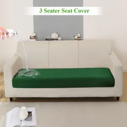 HOKIPO Green Solid Waterproof Stretchable 3 Seater Sofa Seat Cover-image-47