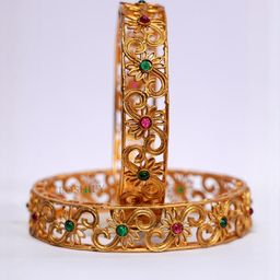 Luxury Gold Plated Pure Brass Bangles 2371-2086 Stylish Traditional Bangle-image-60