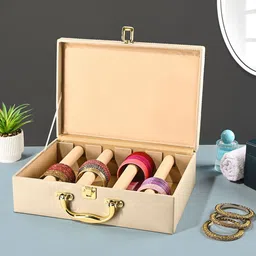 Kuber Industries Beige Set of 1 Regular Jewellery Organiser Organisers-51