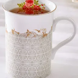 Home Centre Brown & White Printed Bone China Matte Mugs Set of Cups and Mugs-image-30