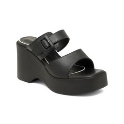 VALIOSAA Buckle Detail Solid Wedge Sandals-image-86