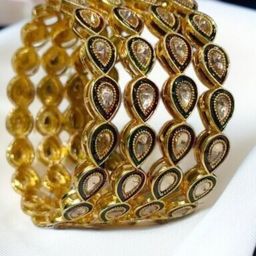 The Pari Set Of 4 Gold-Plated Stone-Studded Bangles-89