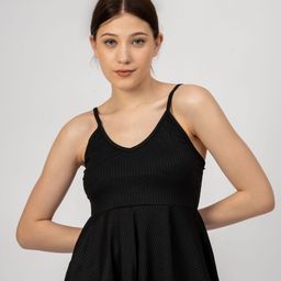Redamancii Women Vertical Striped Shoulder Straps Polycotton Top-image-87