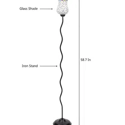 Devansh White & Blue Textured Zig Zag Floor Lamp-16