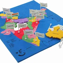 Map Of India Jigsaw Puzzle with Flags Capitals-22