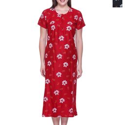 TRUDO Women Printed Pure Cotton Maxi Nightdress Pack Of 2-image-43