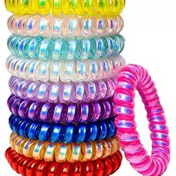 Blubby Unisex Set Of 10 Spiral Ponytail Holders-73