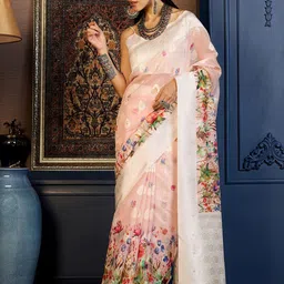 Anouk Floral Zari Saree-image-23