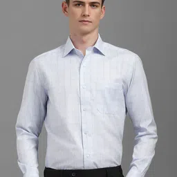 Louis Philippe Men Classic Slim Fit Spread Collar Checked Cotton Formal Shirt-picture-10