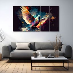 The Castle Decor Blue & Pink 5 Pieces Bird Wooden Wall Arts-image-66