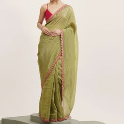 Mitera Embellished Sequinned Tissue Saree-picture-37