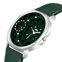 DOUBLERUN Men Dial & Leather Wrap Around Straps Analogue Multi Function Watch H05NMT-47 image 3