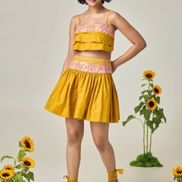 Maisolos Embroidery Flared Mini Skirt-image-56