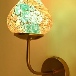 1ST TIME Blue & Orange Printed Glass Traditional Cylinder Wall Lamps Wall Lamps-picture-13
