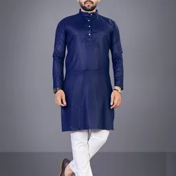 Men Solid Straight Kurta (Dark Green)-picture-31
