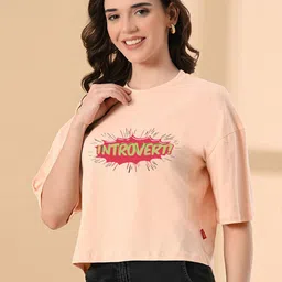 OWL MINK Typography Printed Pure Cotton T-shirt-image-61