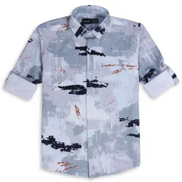 CAVIO Boys Comfort Spread Collar Abstract Printed Cotton Casual Shirt-image-58