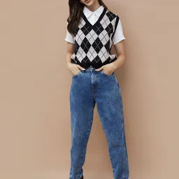 Fame Forever by Lifestyle Geometric Print Top-image-69