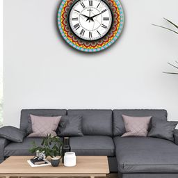 OLIVE TREE Red & Yellow Printed Traditional Wall Clock-picture-2