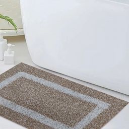 Aura Beige & White Self-Designed Cotton Anti-Skid Doormat-24