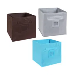 prettykrafts Grey & Blue 3 Pieces  Drawer Organisers-5