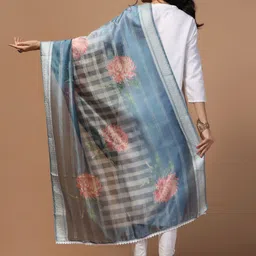 Kaizen TEXO FAB Embroidered Organza Dupatta with Beads and Stones image 5