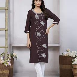 all about you Women Ethnic Motifs Embroidered Kurta with Thread Work-image-87