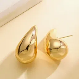 V FASHION JEWELLERY Gold Plated Teardrop Shaped Studs Earrings-33