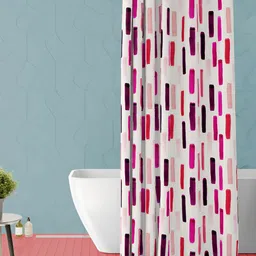 ArtzFolio White & Red Printed Waterproof Shower Curtain-image-65