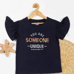PAMPOLINA Girls Round Neck Typography Printed Top-image-40
