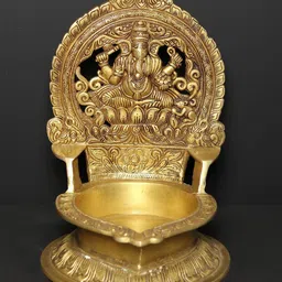 Exotic India Textured Brass Pooja Diya-33