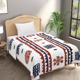 Gulaab Jaipur White & Red Geometric 150 GSM Single Bed Dohar-image-43