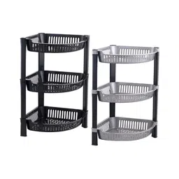 RUBOXA Black & Silver Toned 2 Pieces Kitchen Multi-Utility Organisers-13