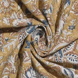 Fabindia Yellow & White Floral Printed Cotton Single Bed Cover-image-60