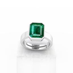 Barmunda gems Green Brass Silver-Plated Ring-image-100