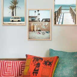 WALLLANE 3 Piece Framed Abstract Theme Home Decor Wall Art-14