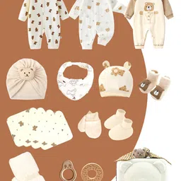 Little Surprise Box LLP Infants 20 Pcs Teddy Face Birthday Gift Hamper Set-image-5