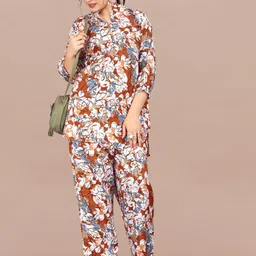 RUNAYA NX Printed Mandarin Neck Tunic With Trousers Co-Ords-image-30