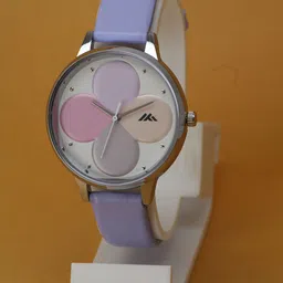 VIRAKTI Women Brass Dial & Leather Bracelet Style Straps Analogue Watch G-35-PURPLE-V.Y-image-97