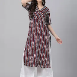 KALINI Geometric Printed Pure Cotton Straight Kurta-10