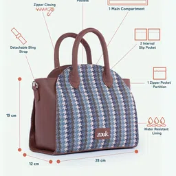 ZOUK Women Abstract Printed Swagger Handheld Bag image 2