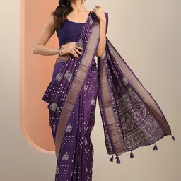 Libas Women Ethnic Motifs Printed Zari Woven Design Saree-image-44
