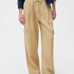 MANGO Women Pure Linen Trousers-image-22