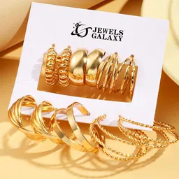 Jewels Galaxy Contemporary Hoop Earrings-23