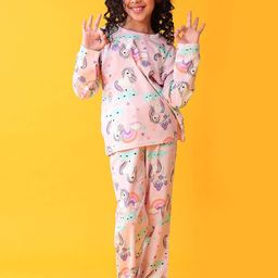 Anthrilo Girls Pink Cotton Unciorn Heart Long Sleeves Pyjama Set Night suits-image-58