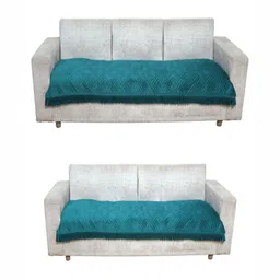 Fashion Throw Teal Velvet 2 Piece Sofa Cover-image-25