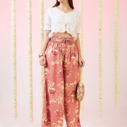 Globus Women Floral Printed Ethnic Palazzos-31