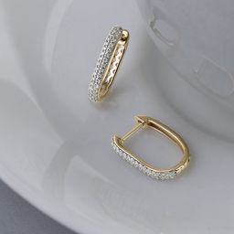 Mia by Tanishq 14KT Gold Diamond Studded-Hoop Earring-2.108carat-image-26