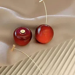 GOLDIWALA Gold-Plated Cherry Shaped Korean Drop Earrings-picture-7